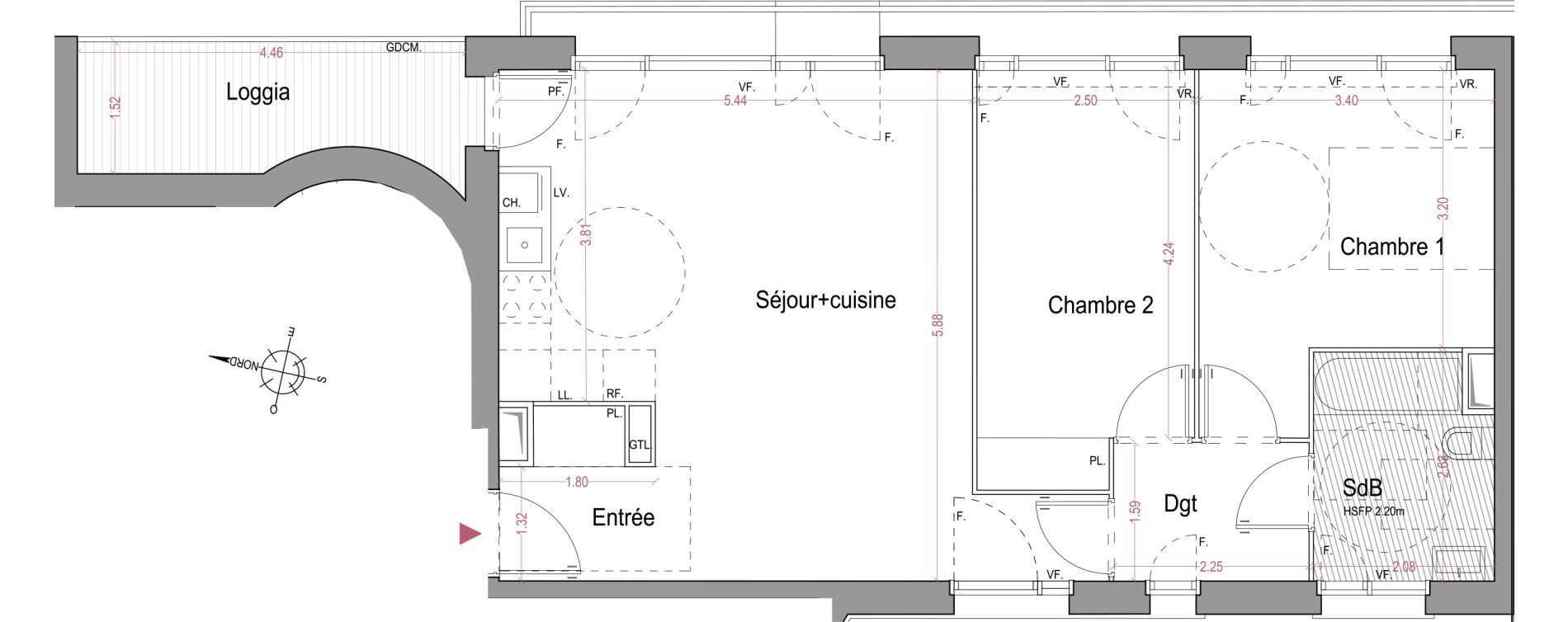 Appartement T3 de 65,50 m2 &agrave; &Eacute;pinay-Sur-Seine Centre
