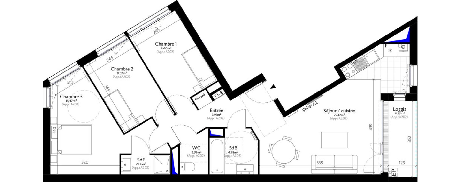 Appartement T4 de 76,26 m2 &agrave; &Eacute;pinay-Sur-Seine Centre