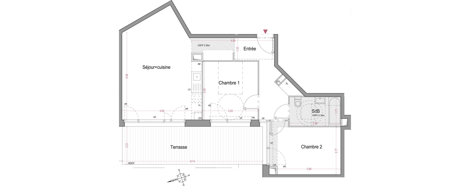 Appartement T3 de 64,80 m2 &agrave; &Eacute;pinay-Sur-Seine Centre
