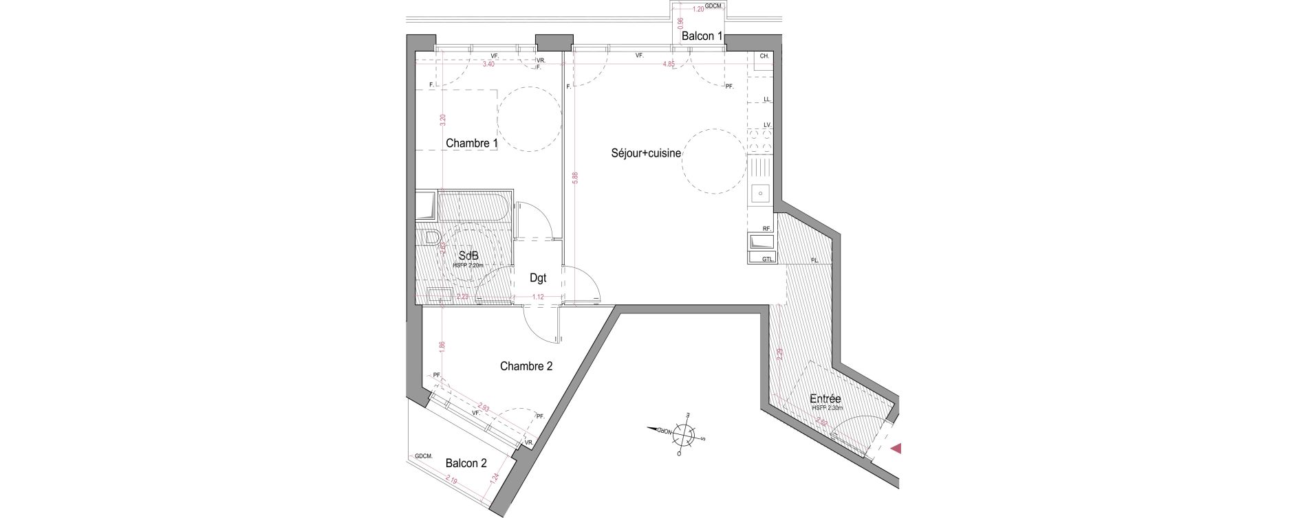Appartement T3 de 65,40 m2 &agrave; &Eacute;pinay-Sur-Seine Centre