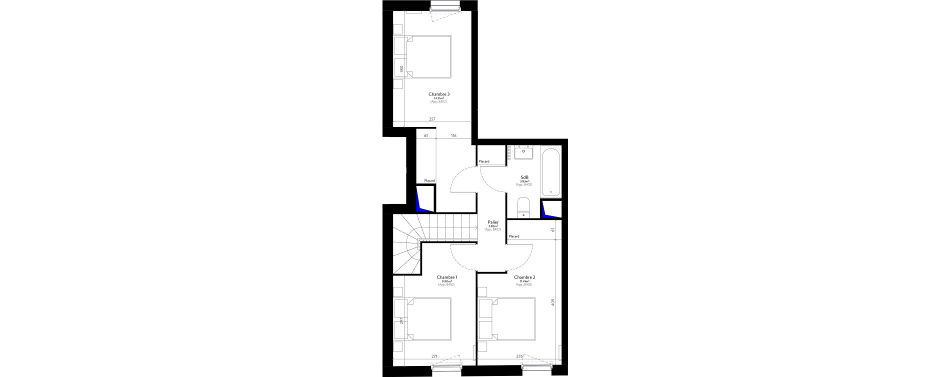 Duplex T4 de 81,61 m2 &agrave; &Eacute;pinay-Sur-Seine Centre