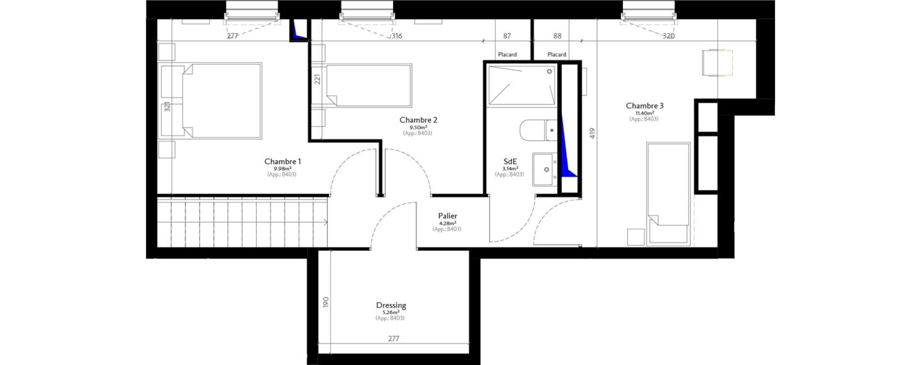 Duplex T4 de 82,39 m2 &agrave; &Eacute;pinay-Sur-Seine Centre