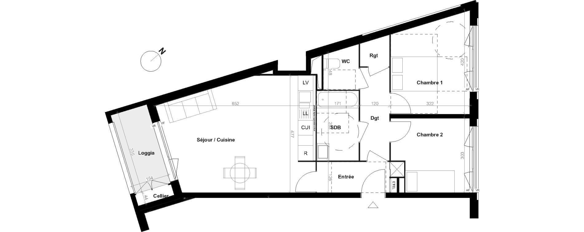Appartement T3 de 64,90 m2 &agrave; &Eacute;pinay-Sur-Seine Centre