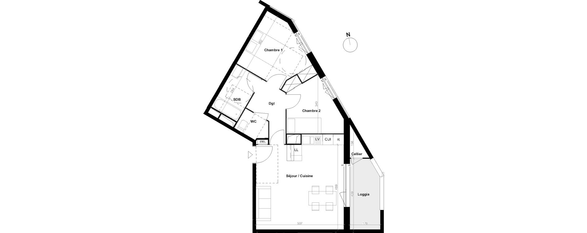 Appartement T3 de 58,60 m2 &agrave; &Eacute;pinay-Sur-Seine Centre