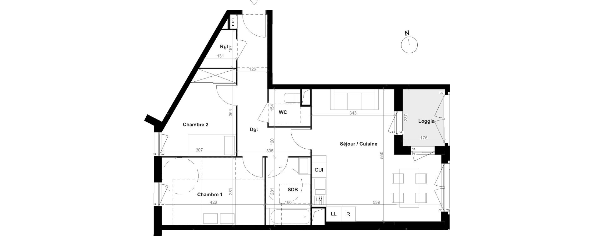 Appartement T3 de 64,00 m2 &agrave; &Eacute;pinay-Sur-Seine Centre