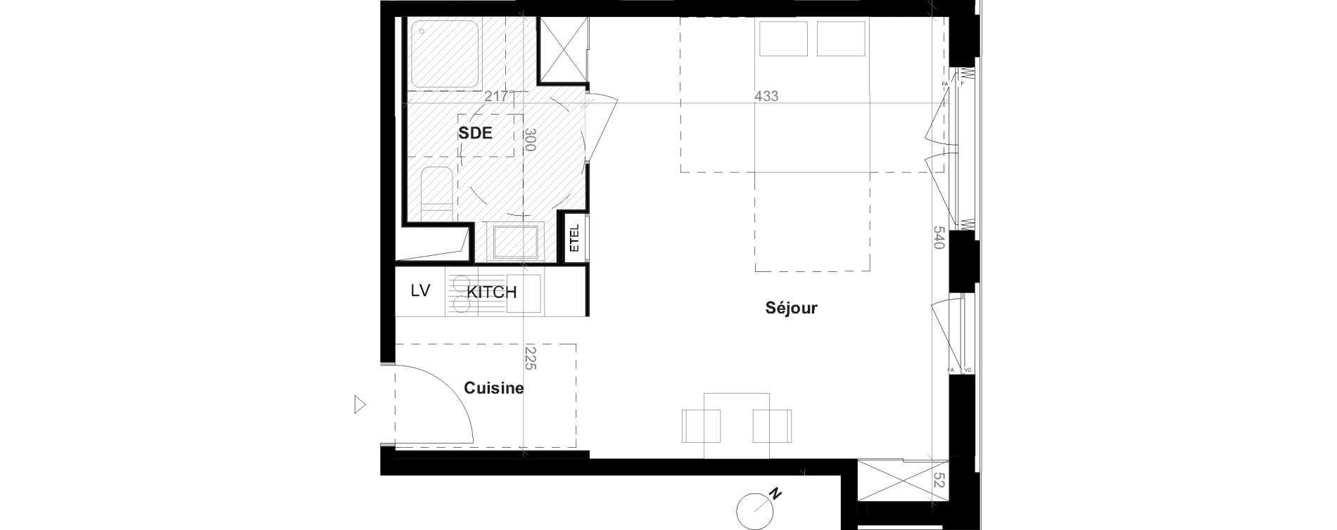 Appartement T1 de 35,50 m2 &agrave; &Eacute;pinay-Sur-Seine Centre