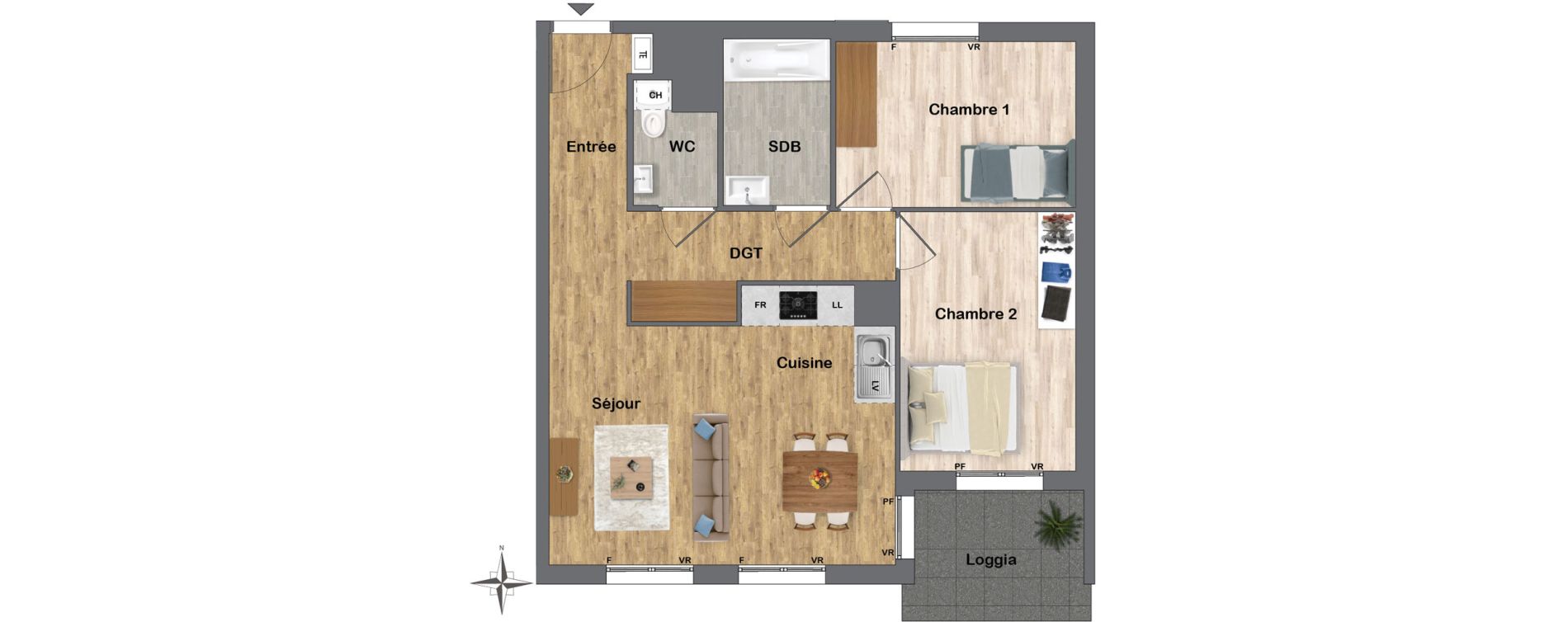 Appartement T3 de 62,07 m2 &agrave; Gagny Centre