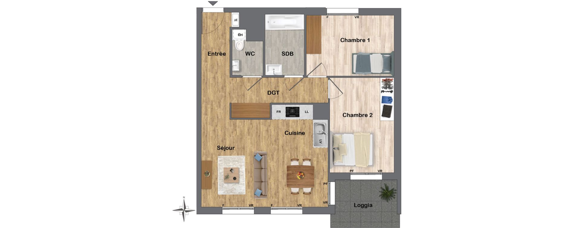 Appartement T3 de 61,88 m2 &agrave; Gagny Centre
