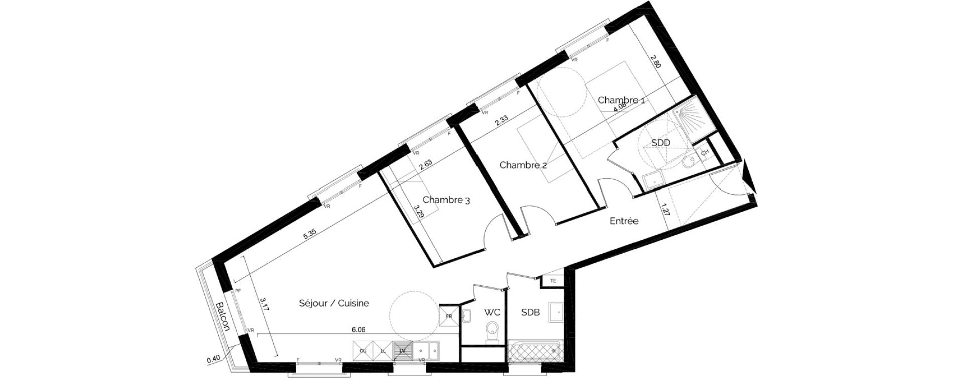 Appartement T4 de 82,37 m2 &agrave; Gagny Centre