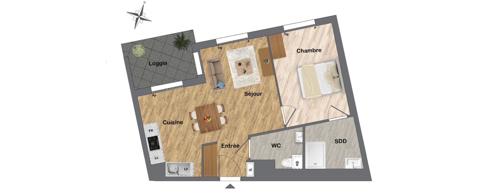 Appartement T2 de 45,21 m2 &agrave; Gagny Centre