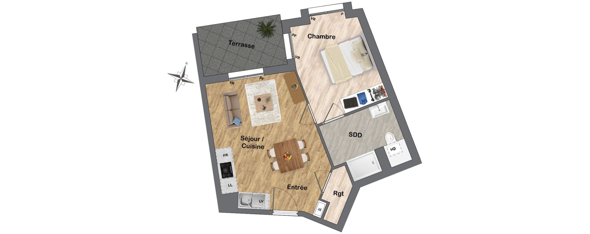 Appartement T2 de 39,37 m2 &agrave; Gagny Centre