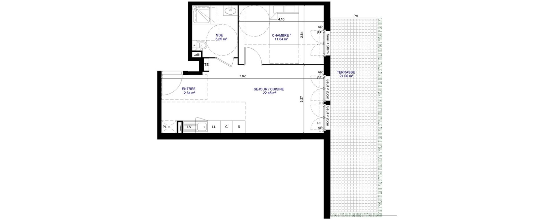 Appartement T2 de 42,08 m2 &agrave; Gagny Centre