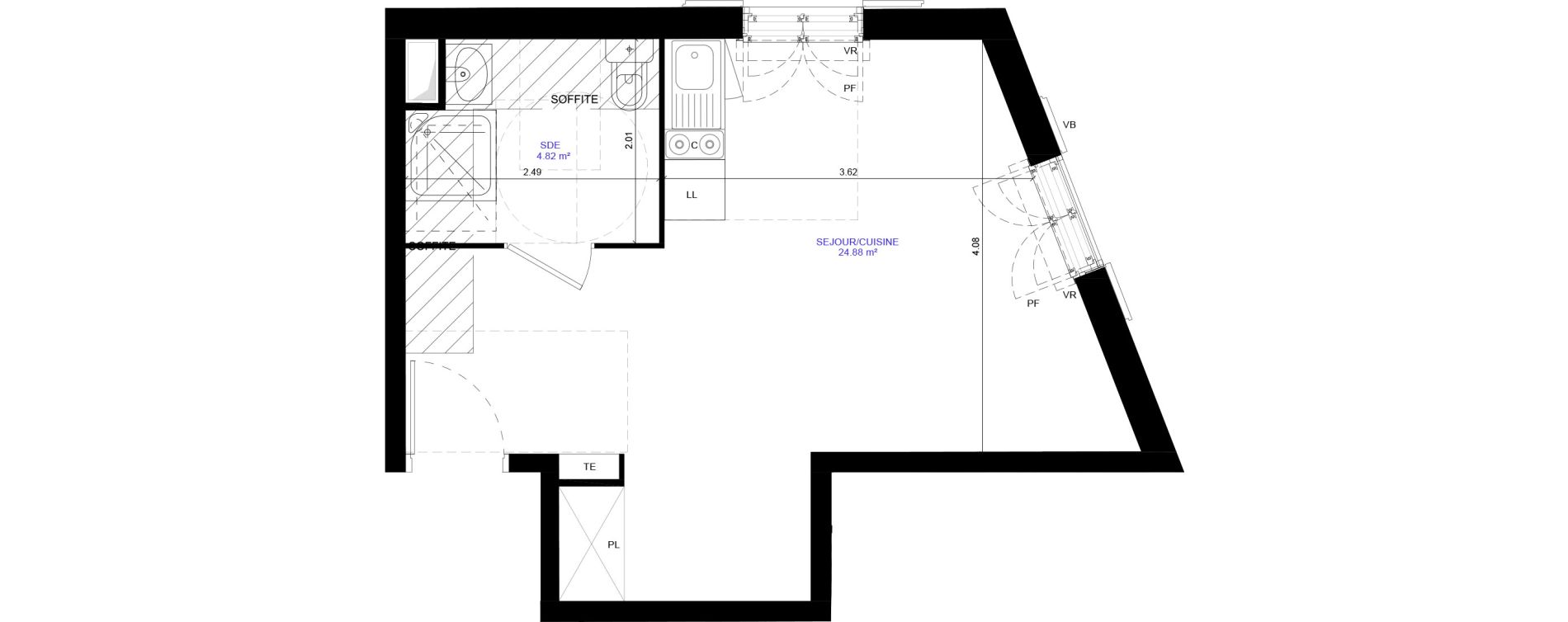 Appartement T1 de 29,70 m2 &agrave; Gagny Centre