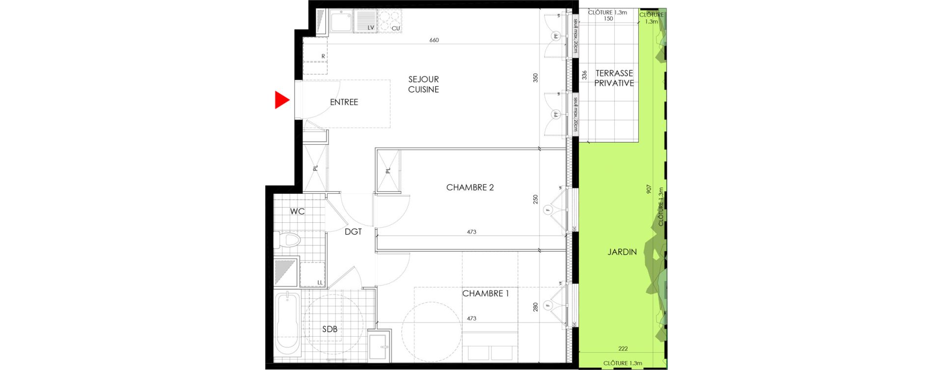 Appartement T3 de 59,29 m2 &agrave; Gagny Centre