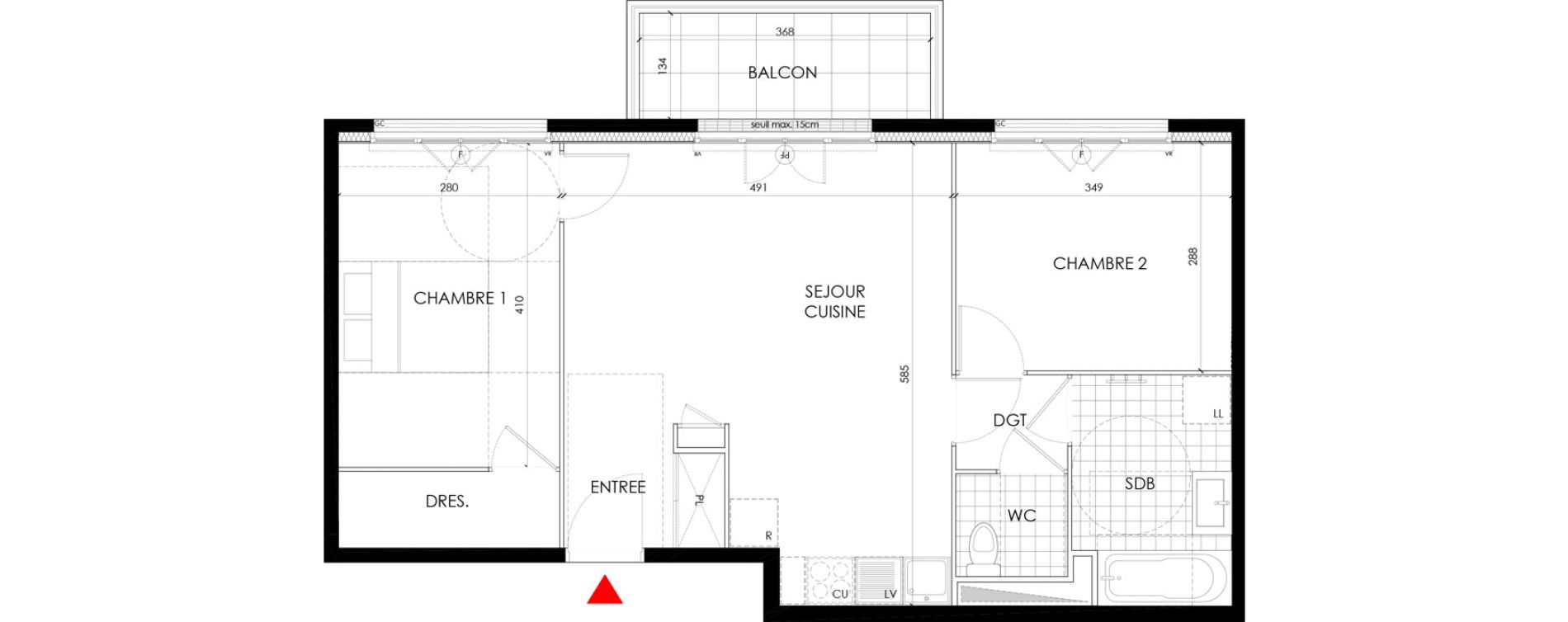 Appartement T3 de 59,87 m2 &agrave; Gagny Centre