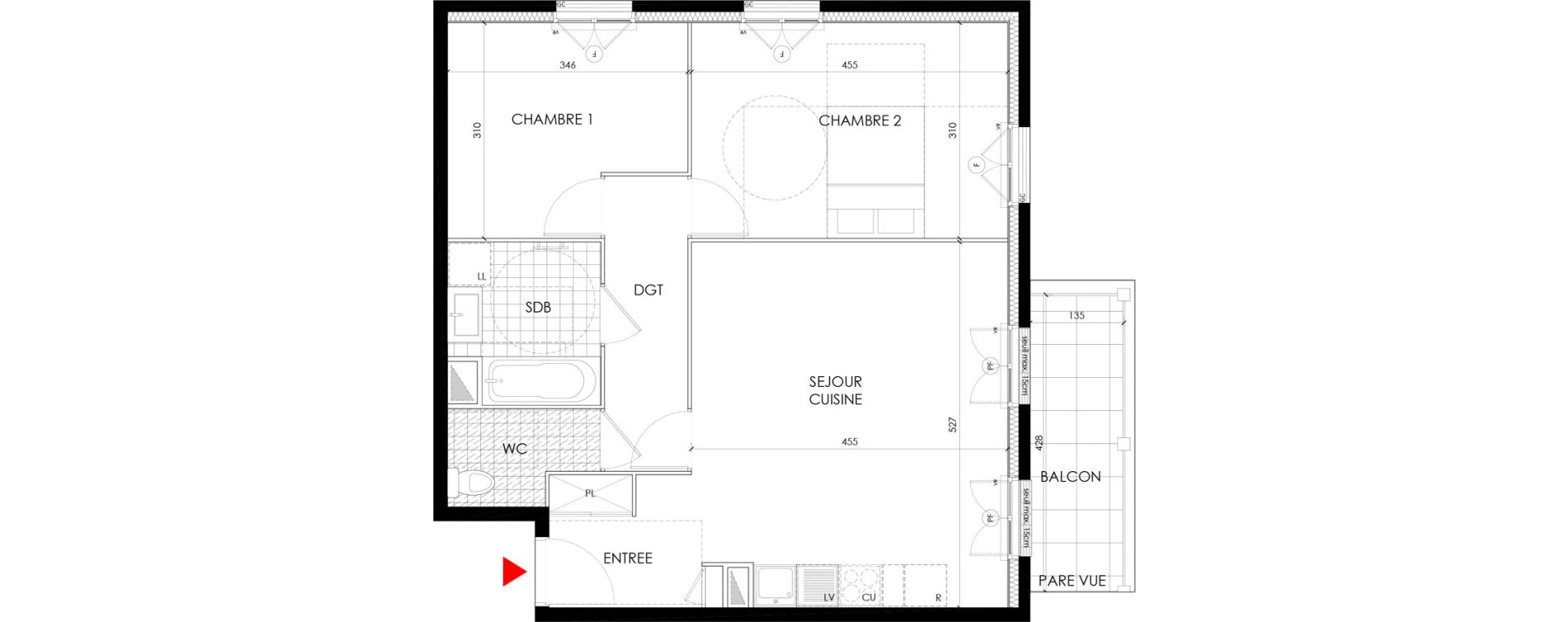 Appartement T3 de 63,71 m2 &agrave; Gagny Centre