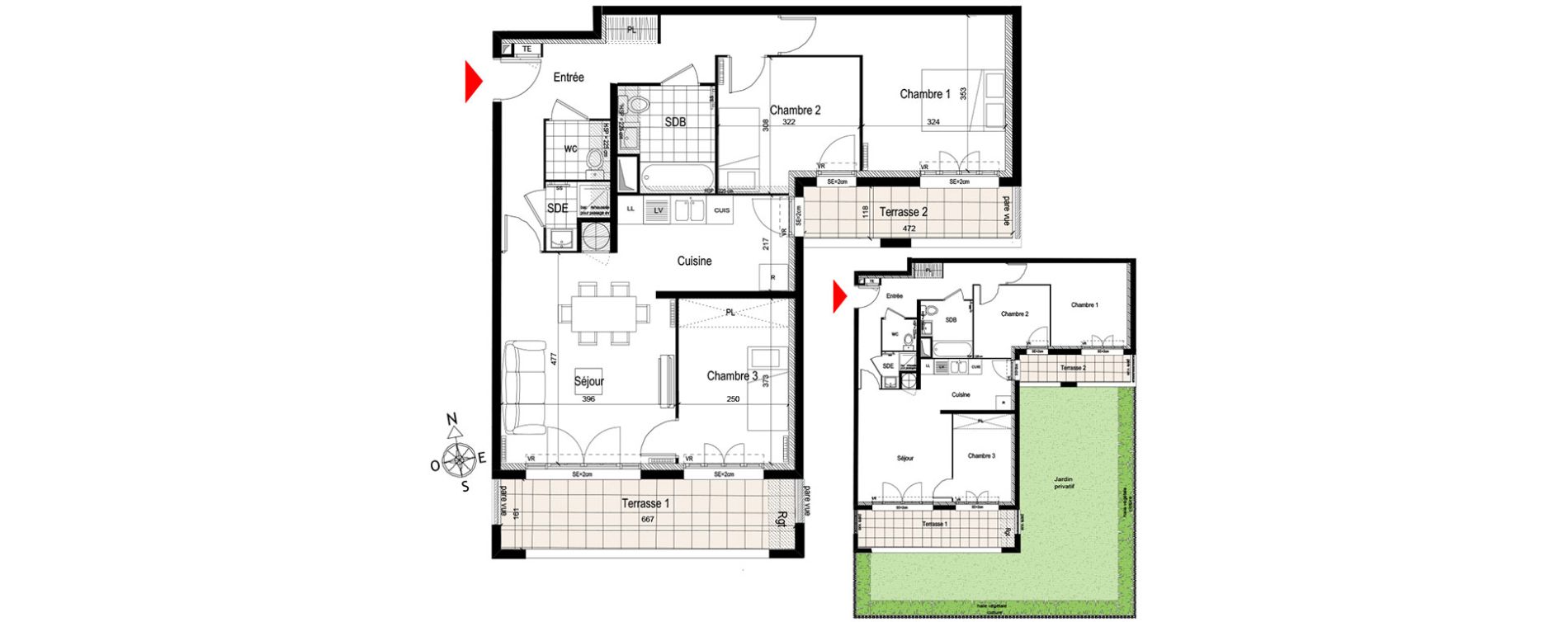 Appartement T4 de 78,30 m2 &agrave; Gagny Centre