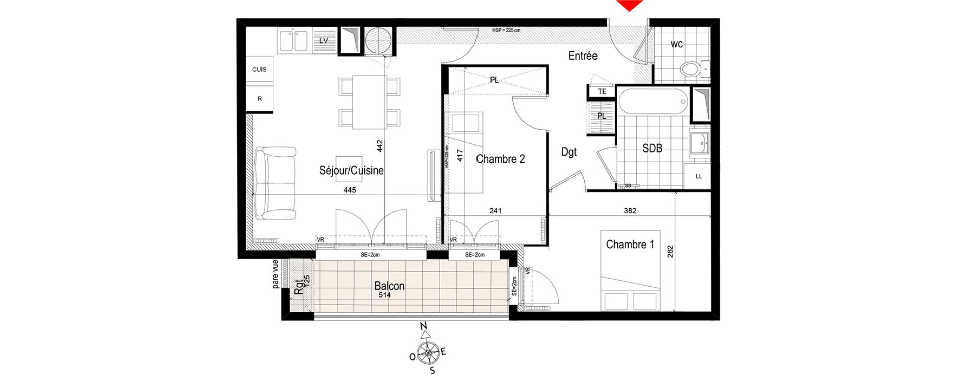 Appartement T3 de 78,30 m2 &agrave; Gagny Centre
