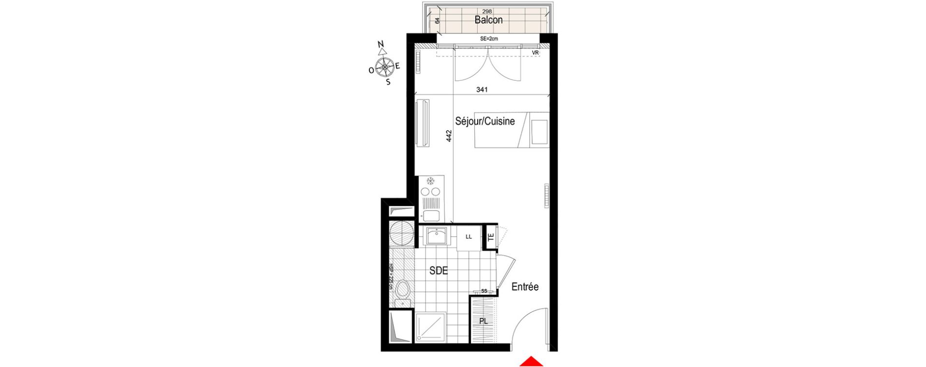 Appartement T1 de 26,20 m2 &agrave; Gagny Centre