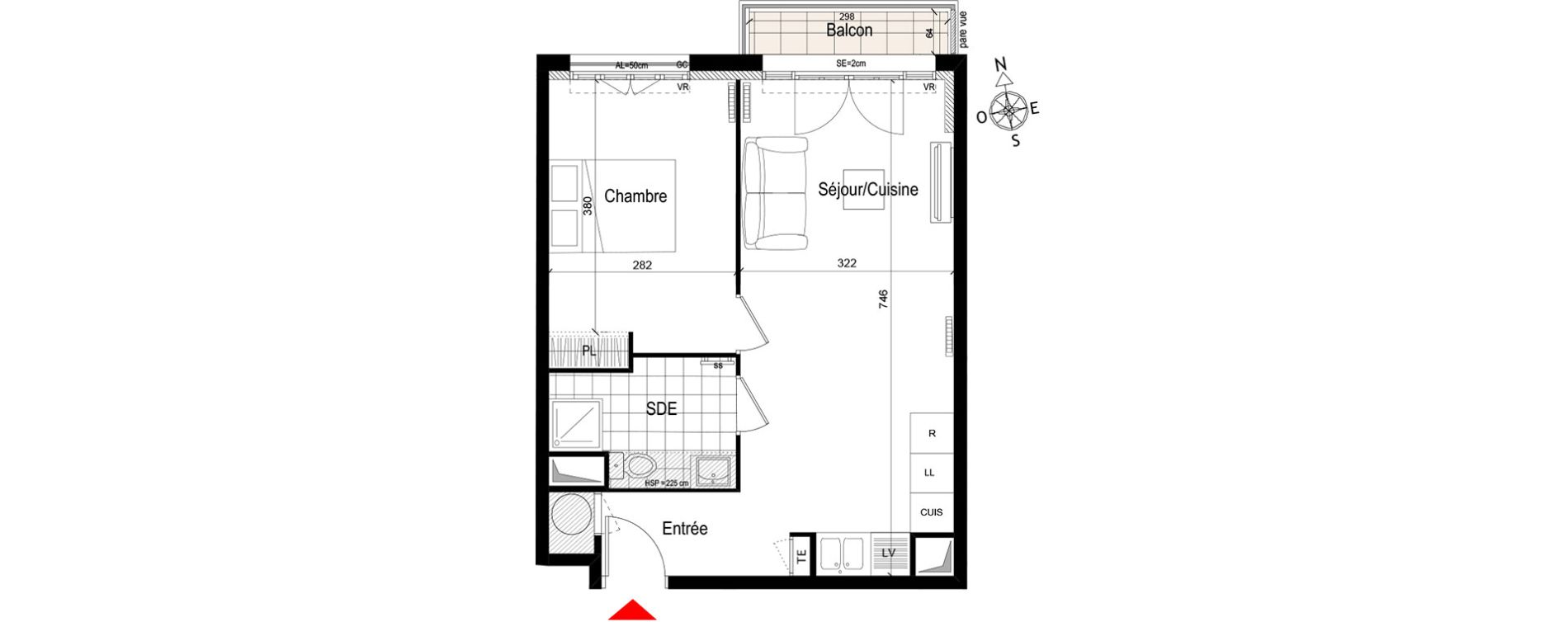 Appartement T2 de 43,15 m2 &agrave; Gagny Centre