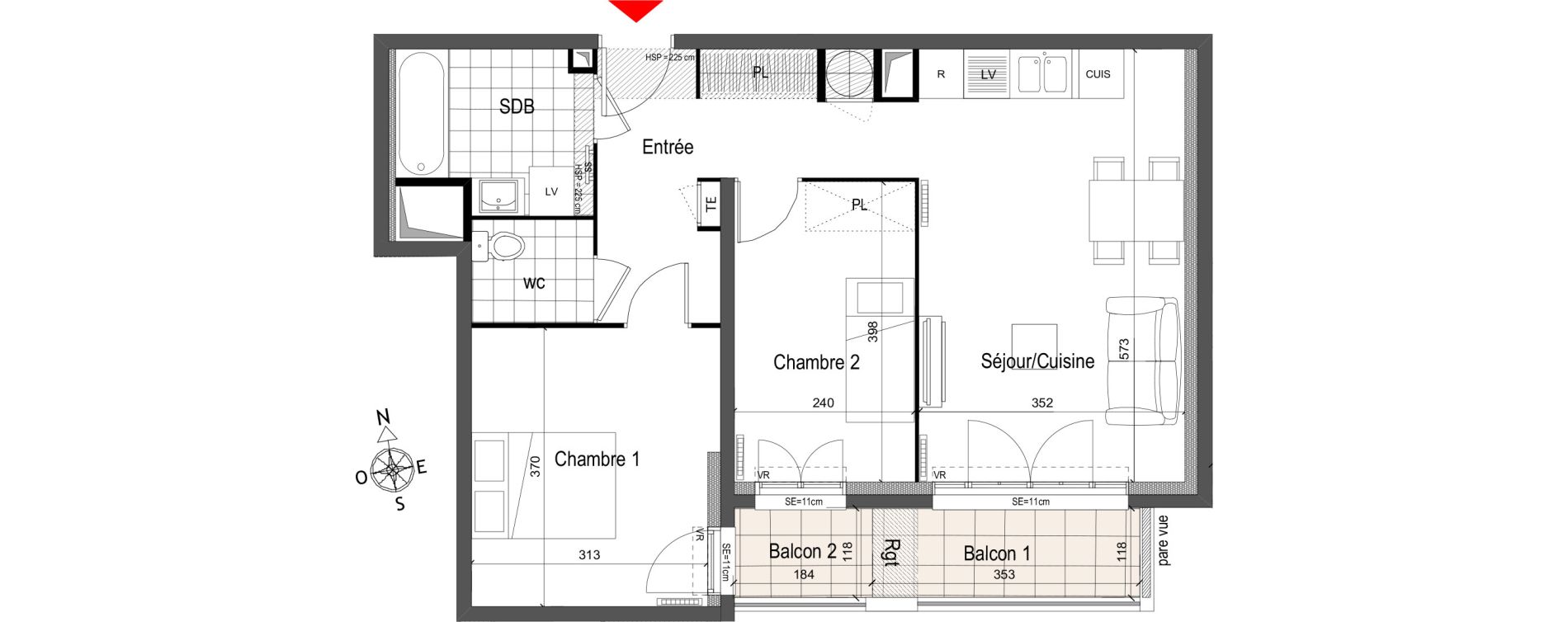 Appartement T3 de 58,50 m2 &agrave; Gagny Centre