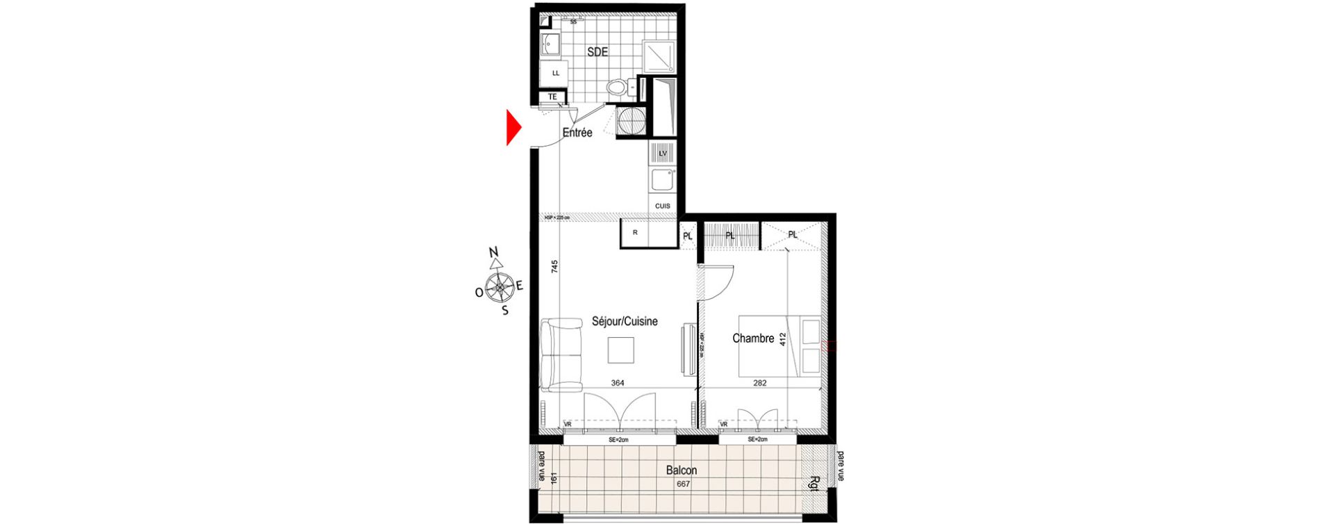 Appartement T2 de 43,85 m2 &agrave; Gagny Centre