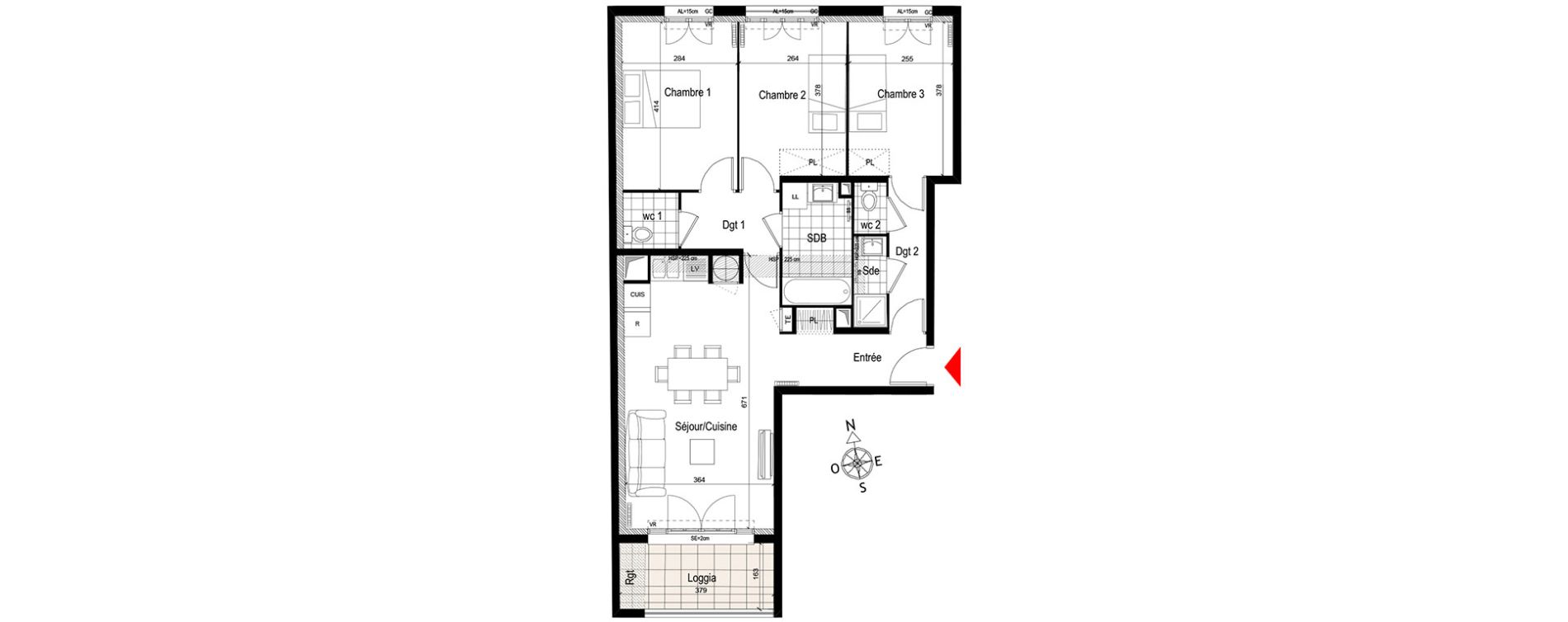 Appartement T4 de 78,00 m2 &agrave; Gagny Centre