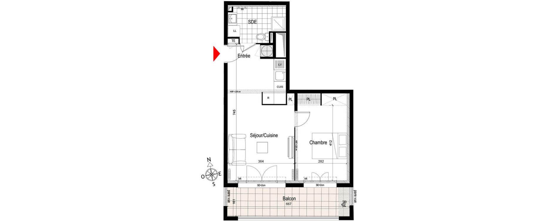 Appartement T2 de 43,85 m2 &agrave; Gagny Centre