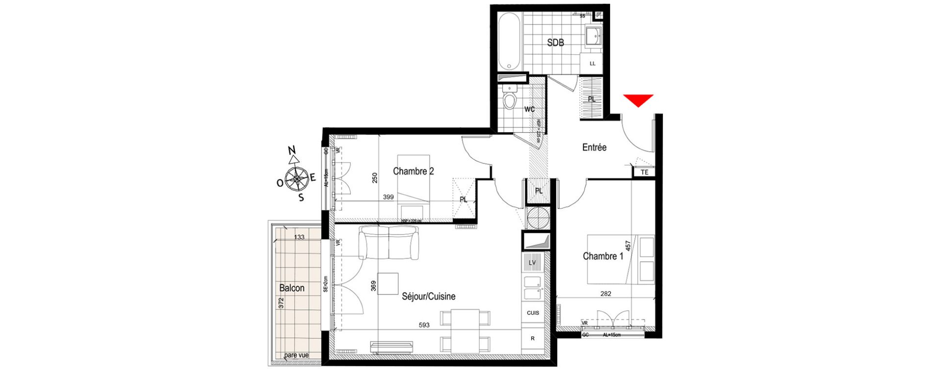 Appartement T3 de 61,90 m2 &agrave; Gagny Centre