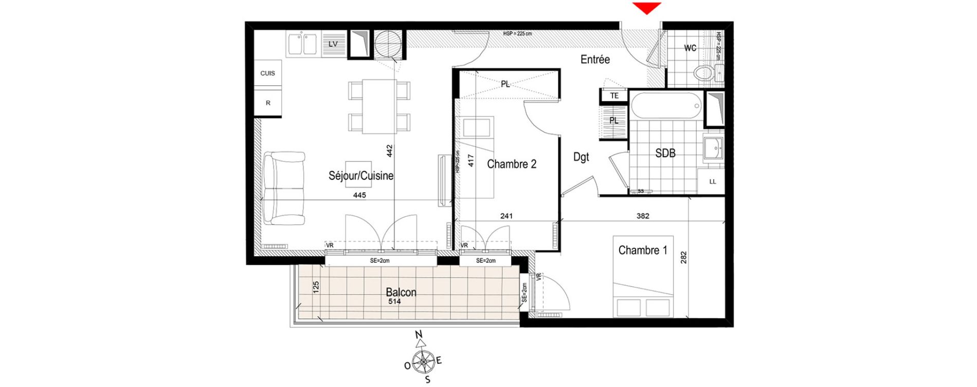 Appartement T3 de 60,00 m2 &agrave; Gagny Centre