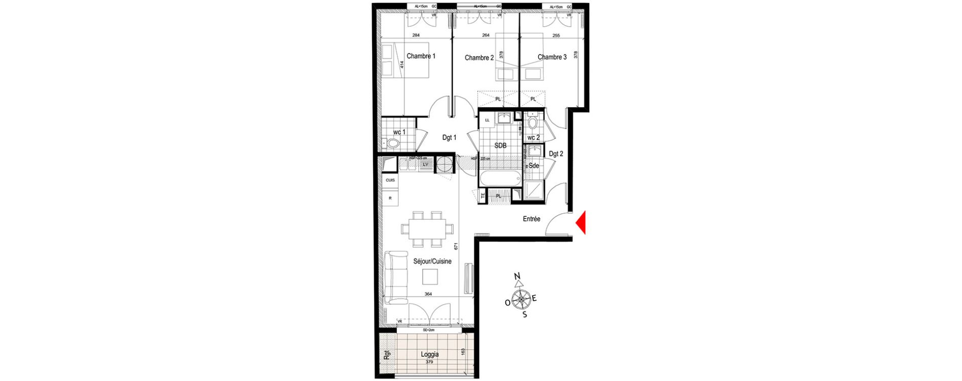 Appartement T4 de 78,00 m2 &agrave; Gagny Centre