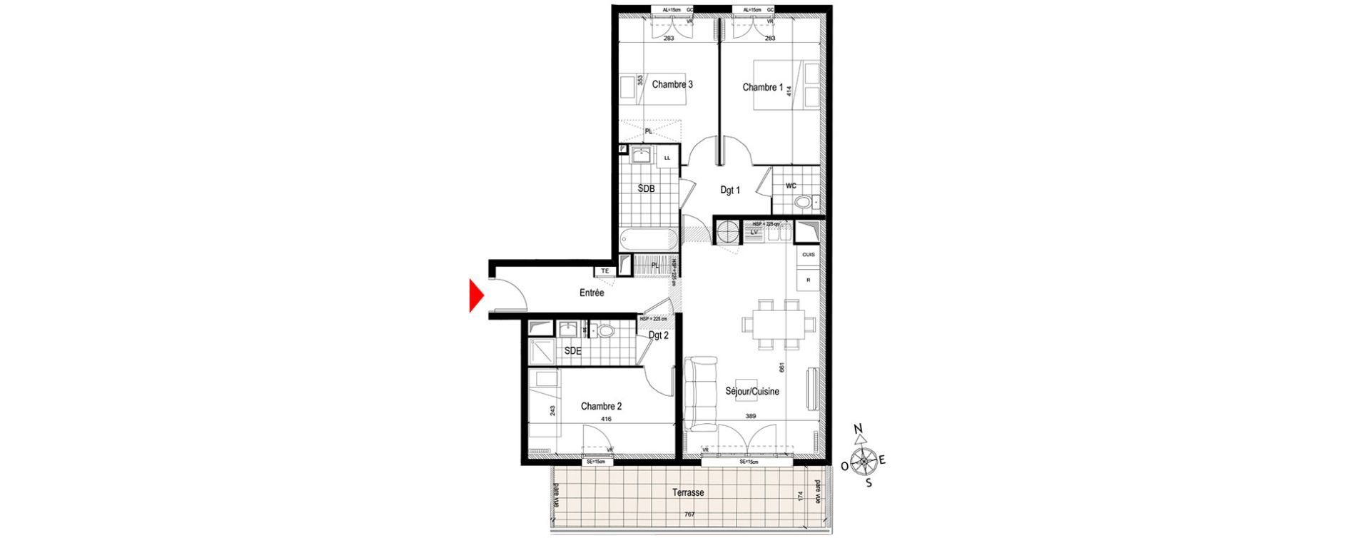 Appartement T4 de 80,15 m2 &agrave; Gagny Centre