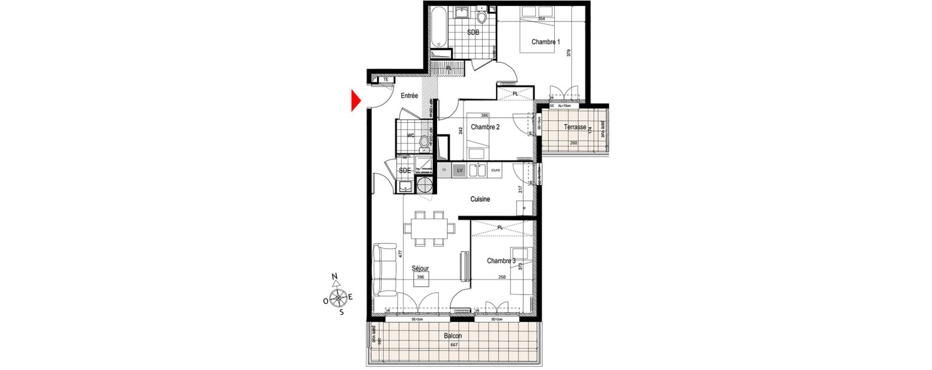 Appartement T4 de 77,50 m2 &agrave; Gagny Centre