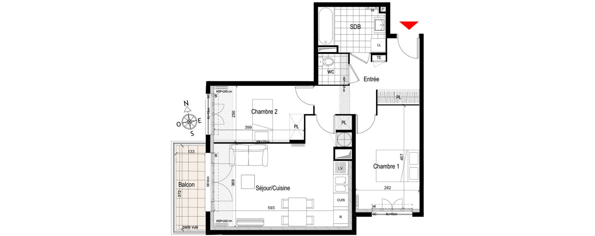 Appartement T3 de 64,30 m2 &agrave; Gagny Centre