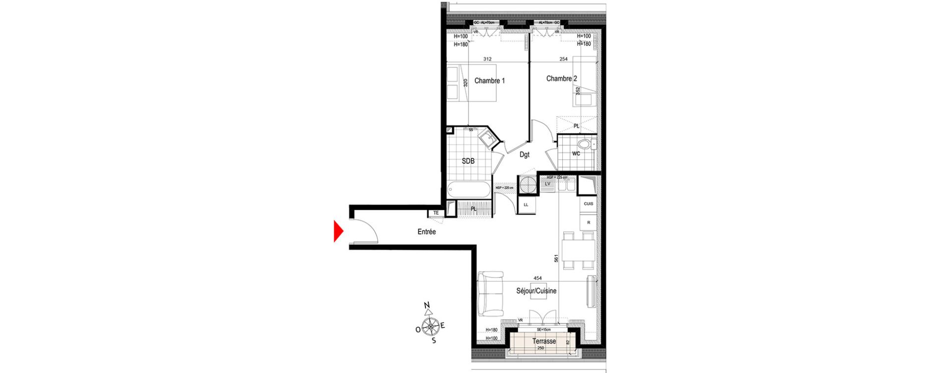 Appartement T3 de 60,75 m2 &agrave; Gagny Centre