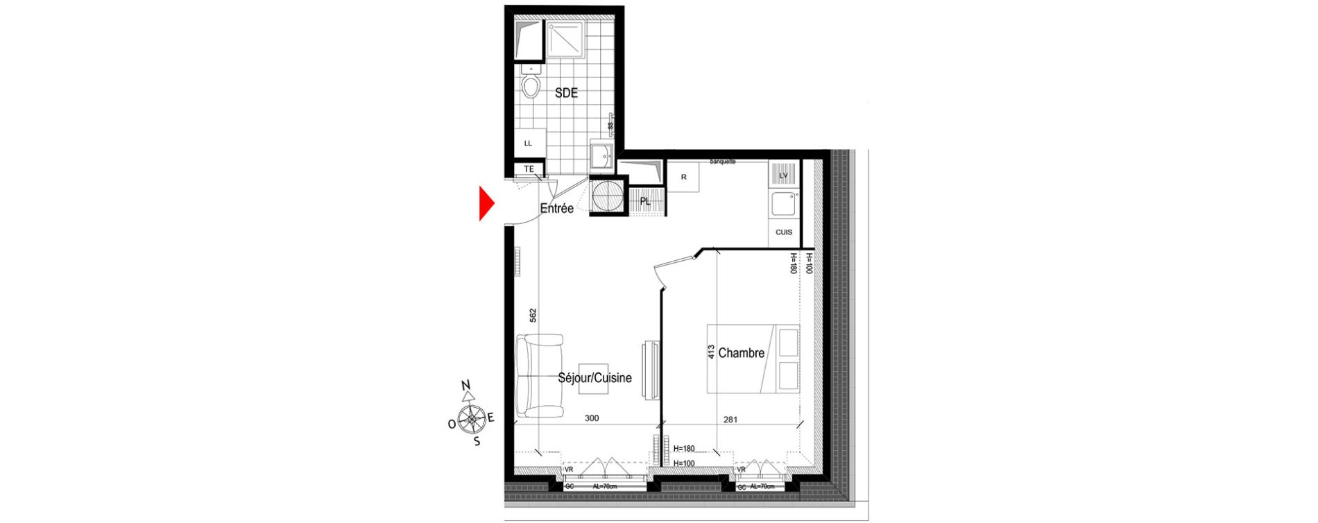 Appartement T2 de 40,20 m2 &agrave; Gagny Centre