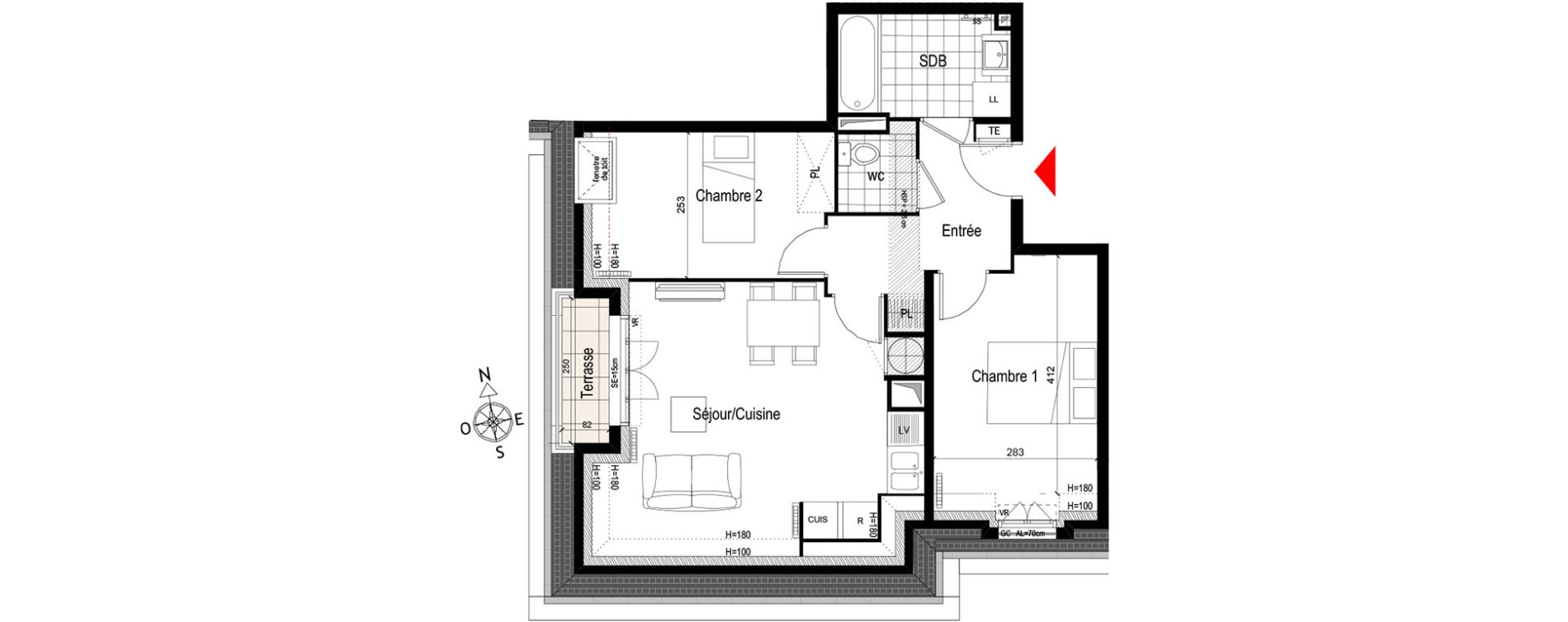 Appartement T3 de 56,00 m2 &agrave; Gagny Centre