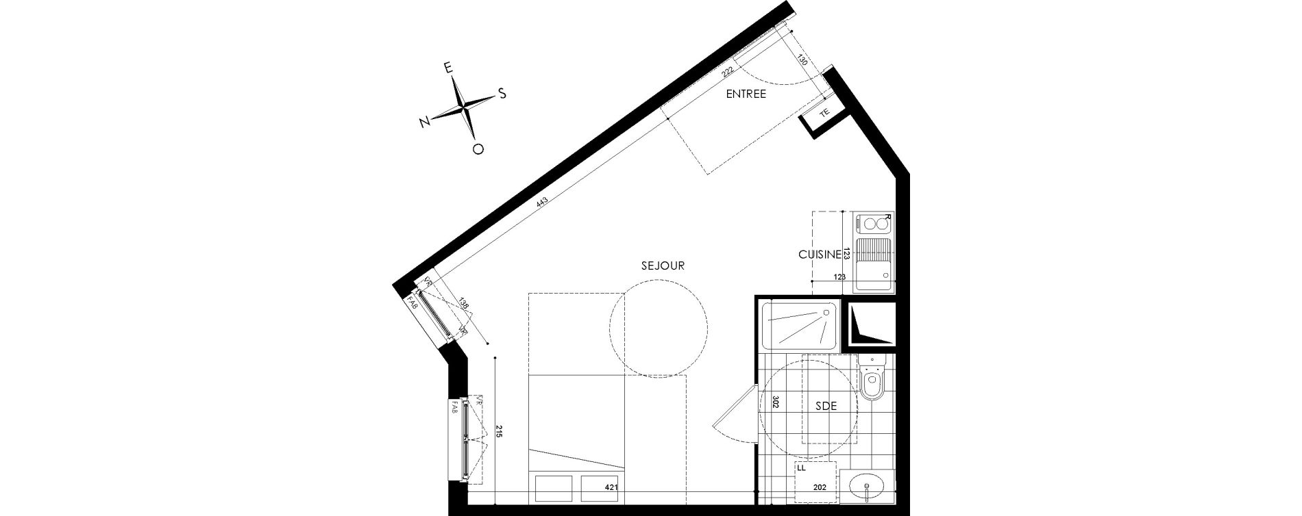 Appartement T1 de 34,70 m2 &agrave; Gagny Centre
