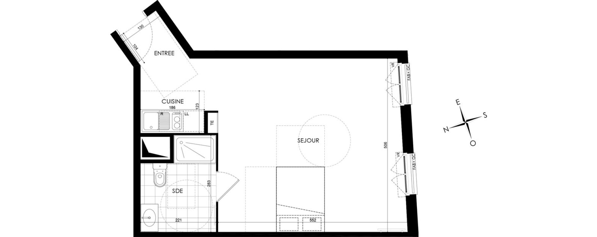 Appartement T1 de 38,97 m2 &agrave; Gagny Centre