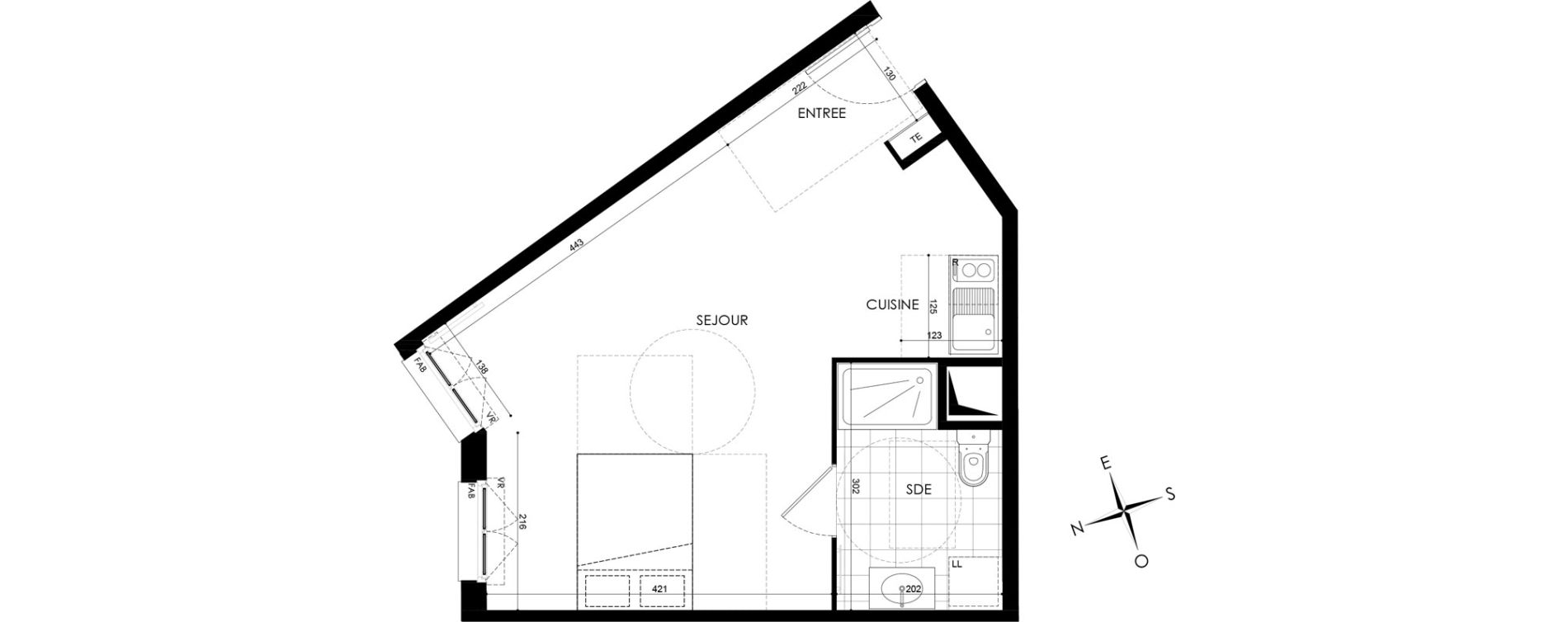 Appartement T1 de 34,70 m2 &agrave; Gagny Centre