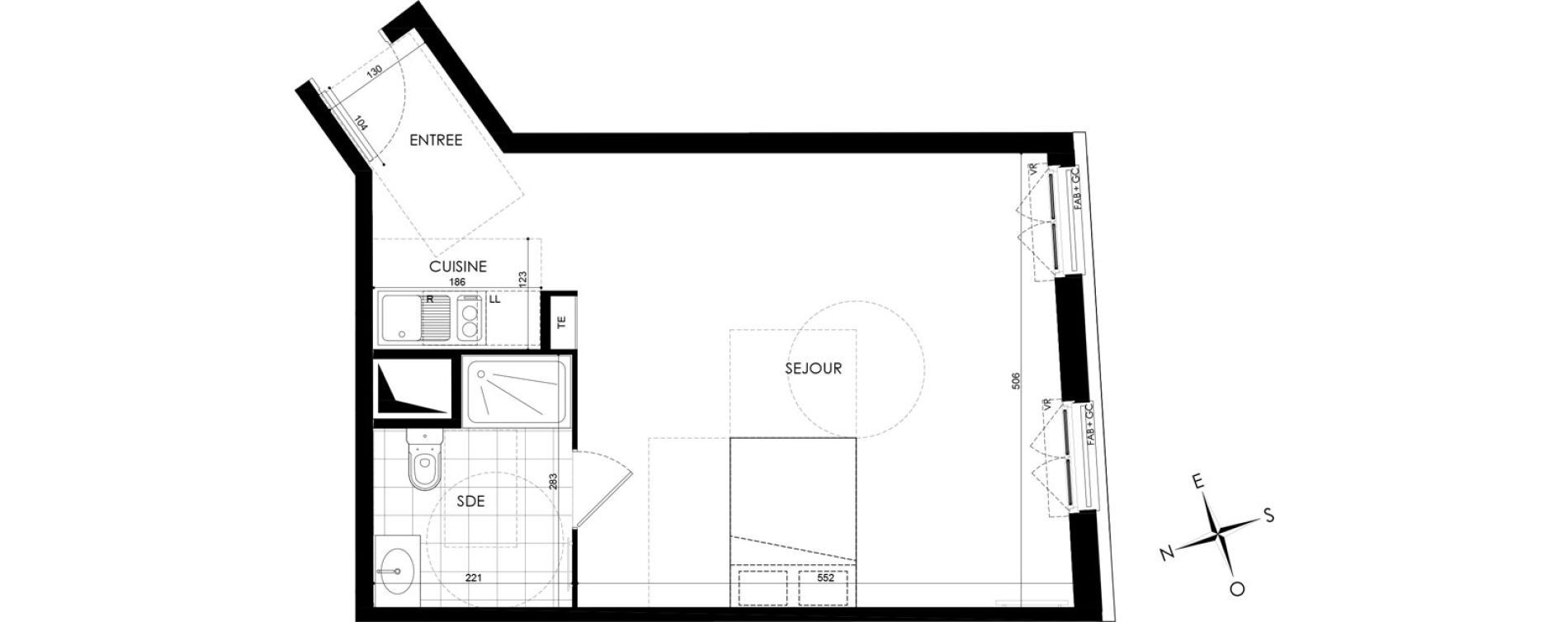 Appartement T1 de 38,98 m2 &agrave; Gagny Centre