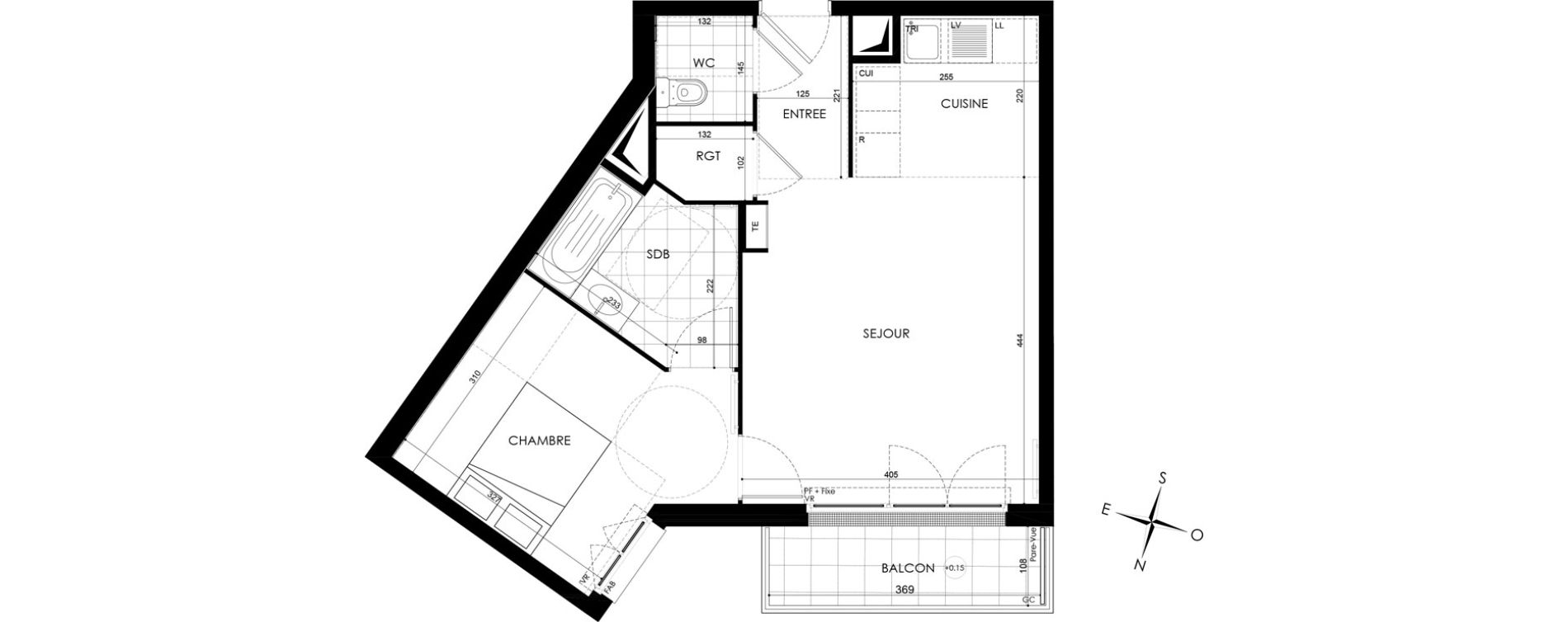 Appartement T2 de 45,53 m2 &agrave; Gagny Centre