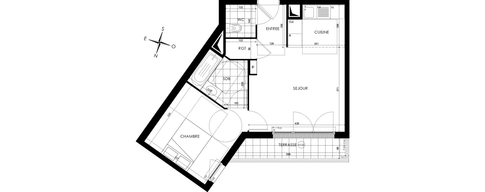 Appartement T2 de 40,50 m2 &agrave; Gagny Centre
