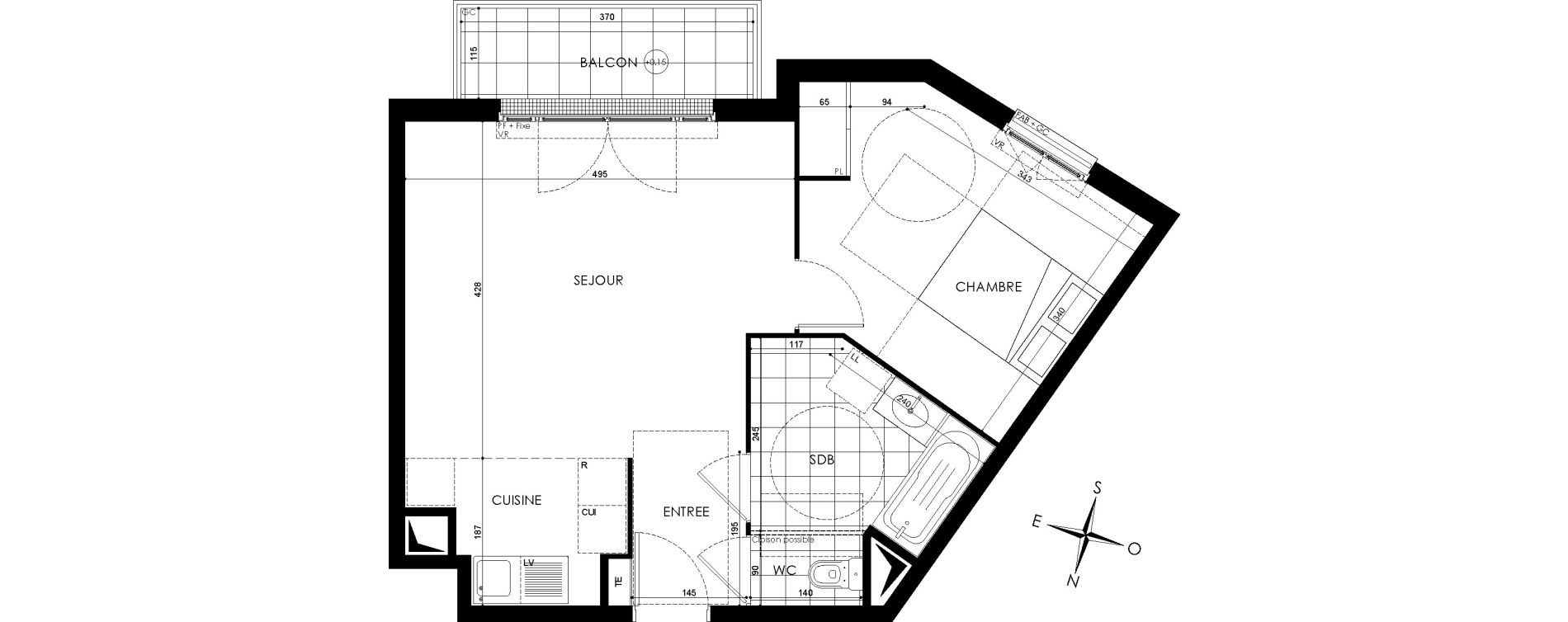 Appartement T2 de 47,43 m2 &agrave; Gagny Centre