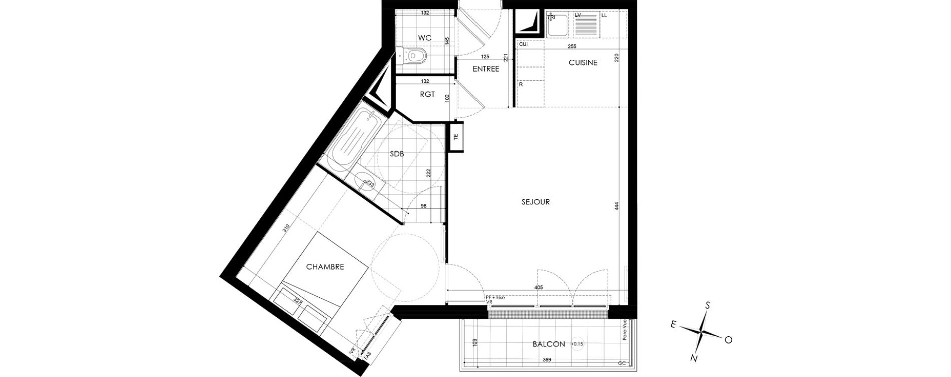 Appartement T2 de 45,53 m2 &agrave; Gagny Centre