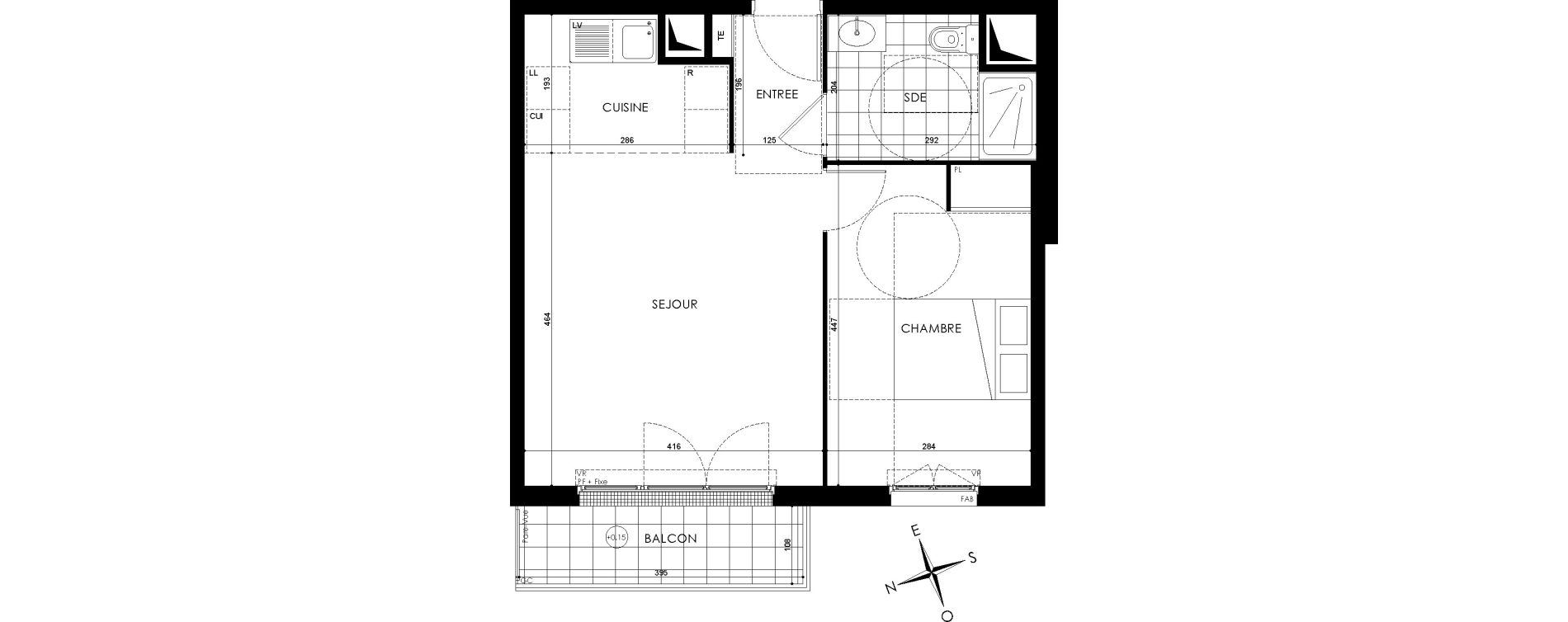 Appartement T2 de 44,54 m2 &agrave; Gagny Centre