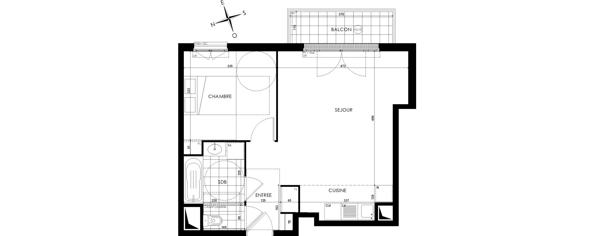 Appartement T2 de 46,52 m2 &agrave; Gagny Centre