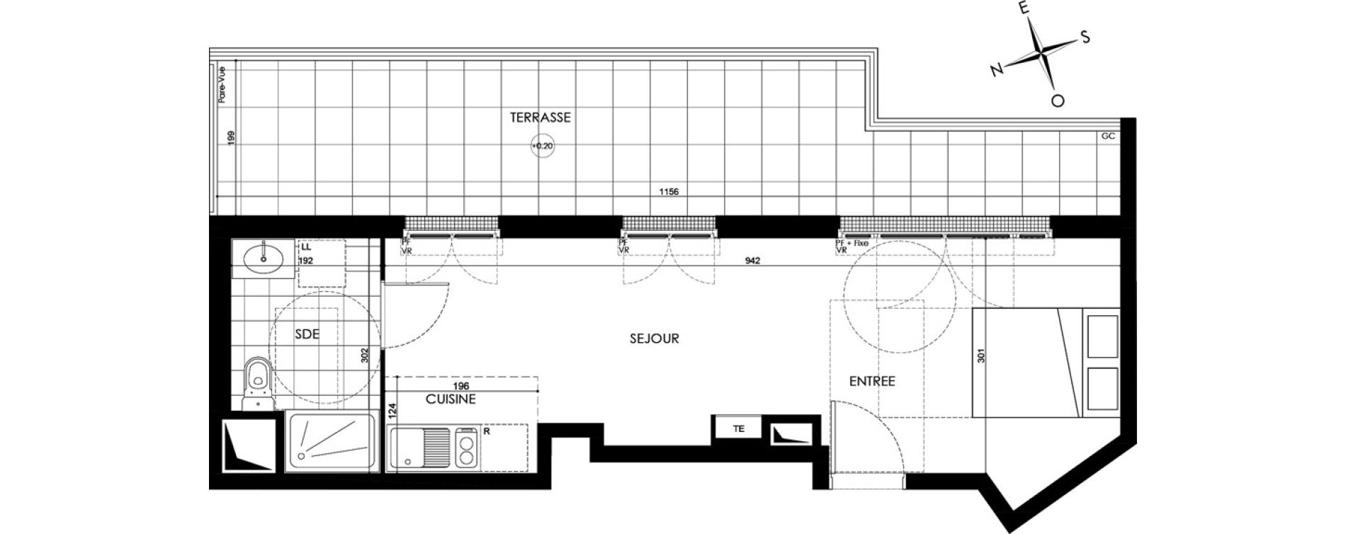 Appartement T1 de 31,68 m2 &agrave; Gagny Centre