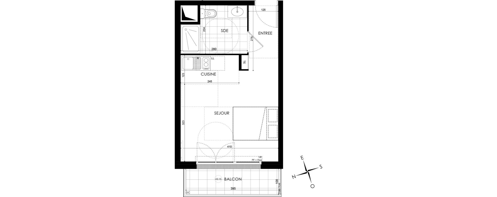 Appartement T1 de 25,78 m2 &agrave; Gagny Centre