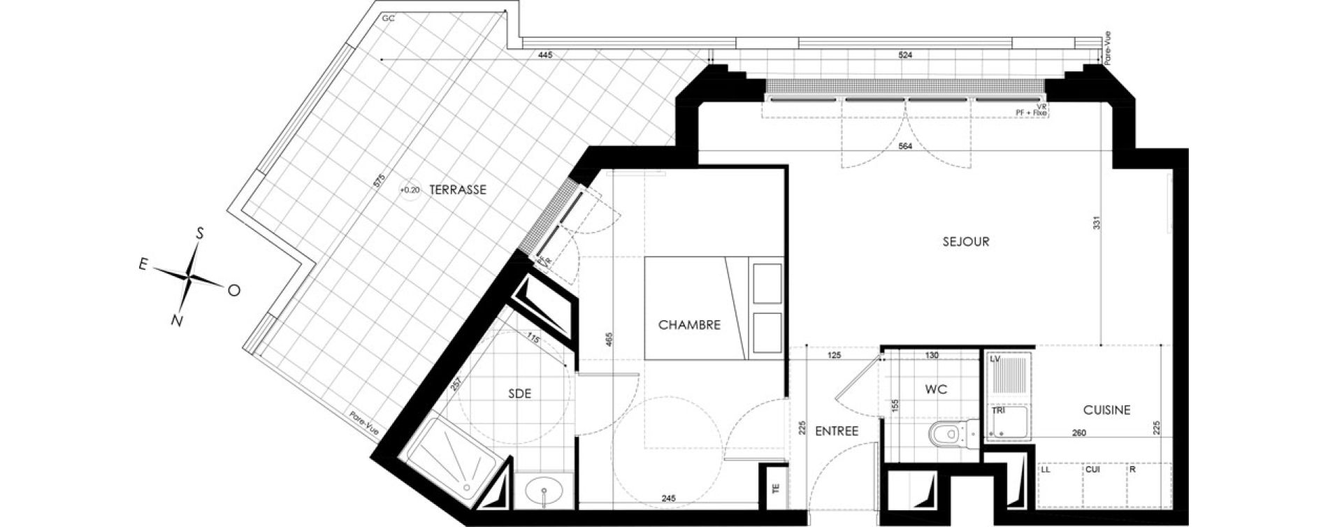 Appartement T2 de 45,10 m2 à Gagny Centre
